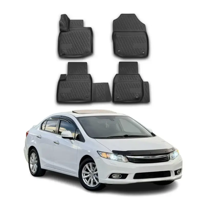 Top-Angebot OMAC Gummimatten Fußmatten für Honda Civic IX Limo Schrägheck 2011-2021 TPE 4x