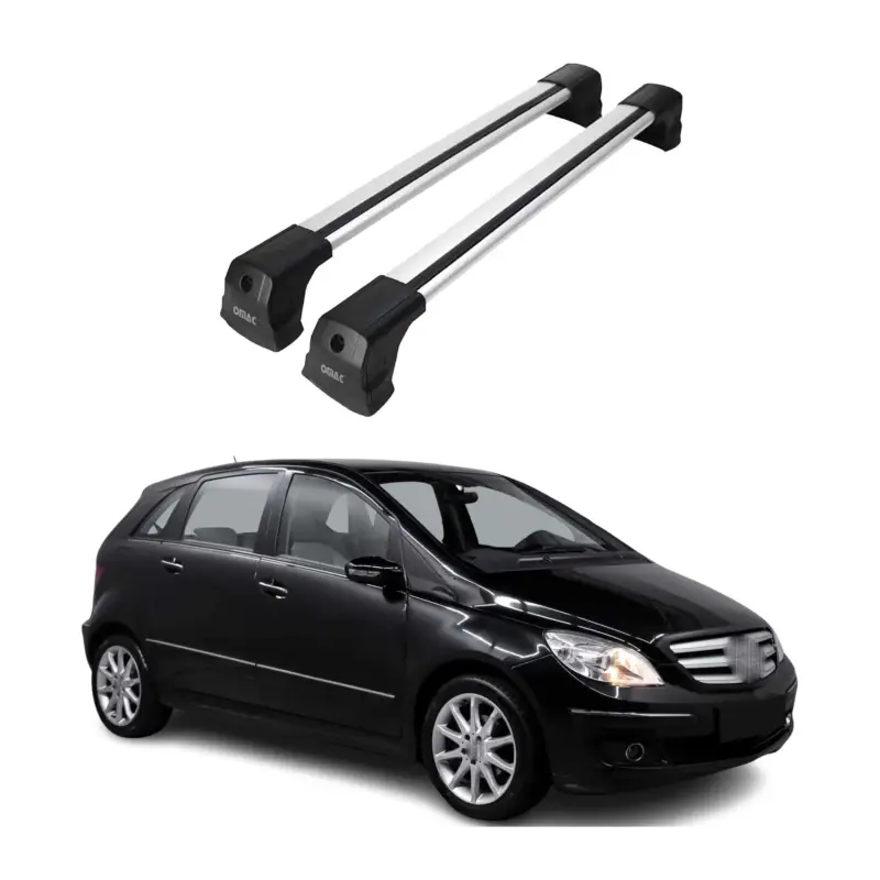 Wochenendangebot Dachträger Grundtäger für Mercedes B Klasse T245 2005-2011 75kg Alu Silber 2 tlg