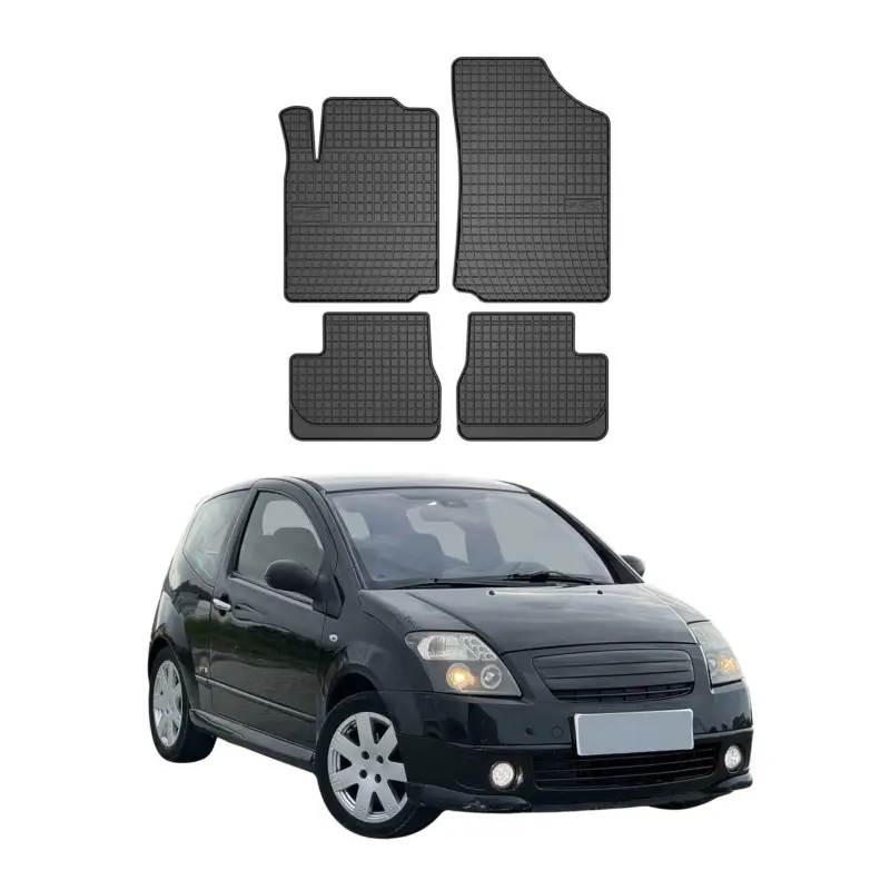 OMAC Gummi Fußmatten für Citroen C2 2003-2012 Automatten Gummi Schwarz 4tlg Letzte Chance