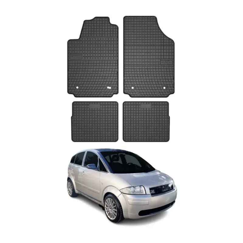 Schnäppchen OMAC Gummi Fußmatten für Audi A2 8Z0 2000-2005 Automatten Gummi Schwarz 4tlg