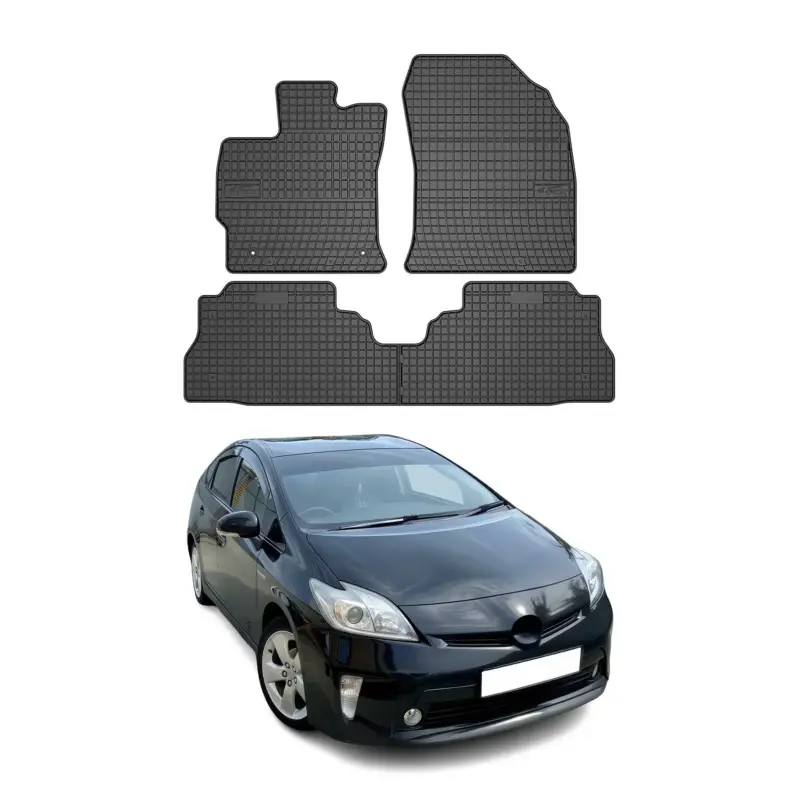 OMAC Gummi Fußmatten für Toyota Prius Plus 2011-2015 Automatten Gummi Schwarz 4x Knallerangebot