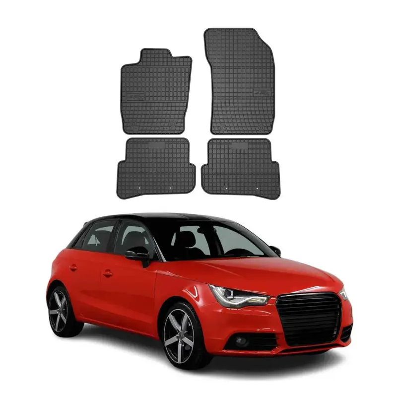 OMAC Gummi Fußmatten für Audi A1 A1 Sportback 8X 2010-2018 Automatten Schwarz 4x Geprüft