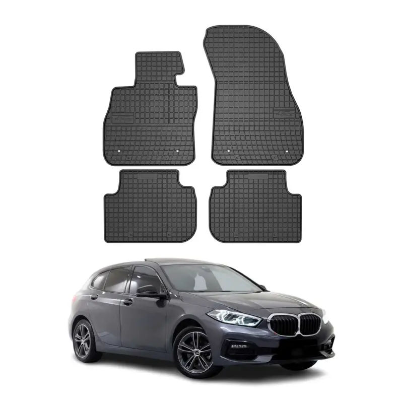 Echt OMAC Gummi Fußmatten für BMW 1er F40 2019-2024 Automatten Gummi Schwarz 4tlg