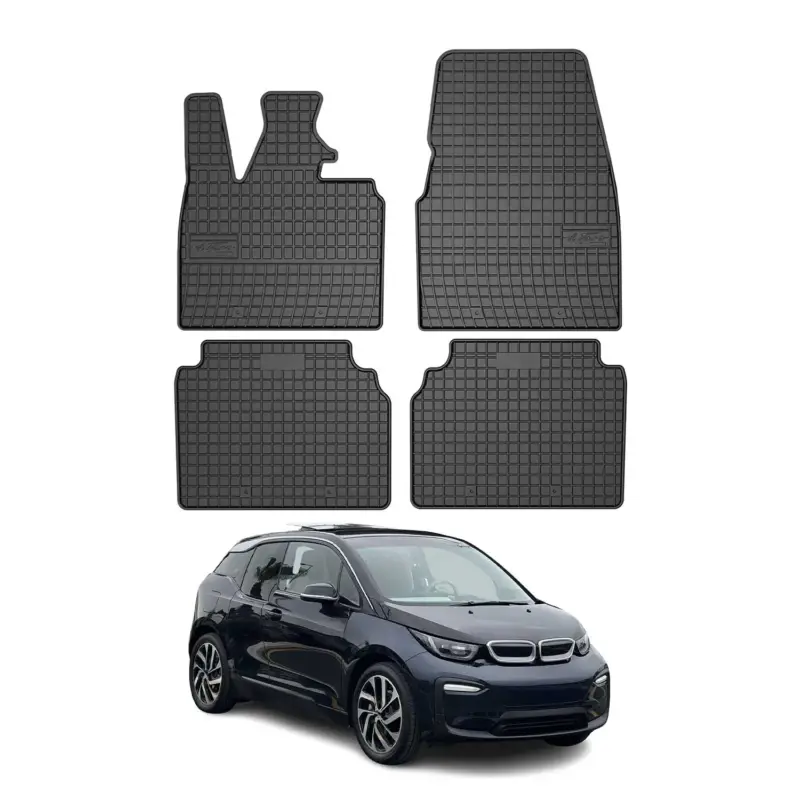 Expressversand OMAC Gummi Fußmatten für BMW i3 I01 2013-2023 Automatten Gummi Schwarz 4tlg