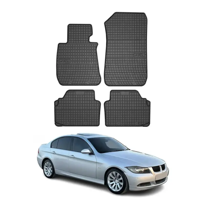 OMAC Gummi Fußmatten für BMW 3er Limo Touring Coupe E90 E91 E92 04-13 Schwarz 4x Bestpreis