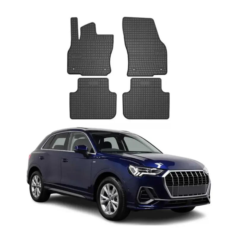 Finale Aktion OMAC Gummi Fußmatten fürAudi Q3 Q3 Sportback F3 2018-2025 Automatten Schwarz 4x