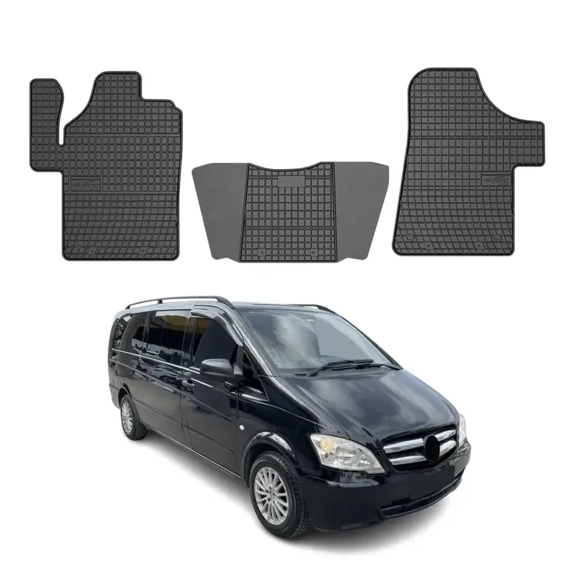 Neuheit OMAC Gummi Fußmatten für Mercedes Viano 2003-2014 Automatten Gummi Schwarz 3tlg