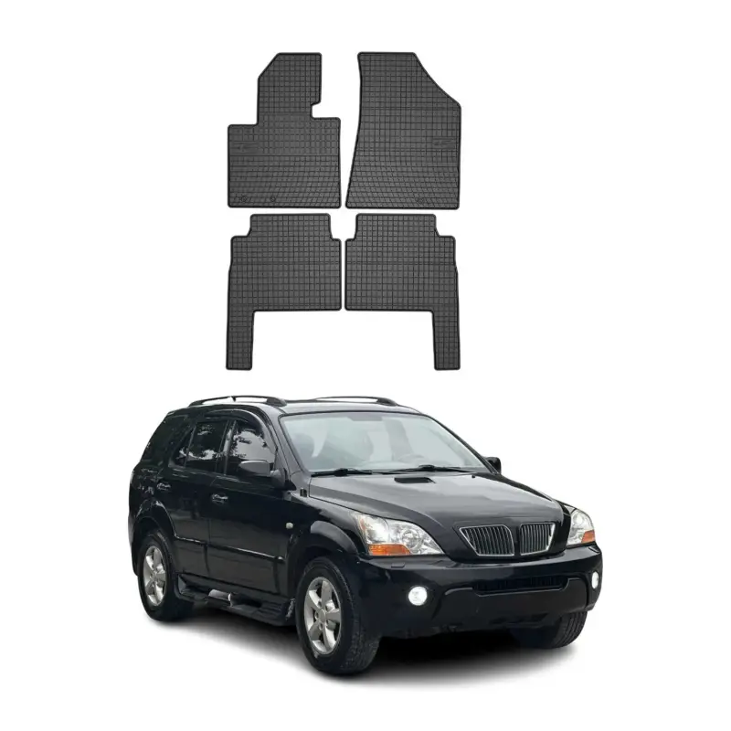 Schneller Versand OMAC Gummi Fußmatten für Kia Sorento 2009-2012 Automatten Gummi Schwarz 4tlg