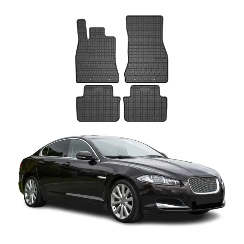 Sonderangebot OMAC Gummi Fußmatten für Jaguar XF X250 2007-2015 Automatten Gummi Schwarz 4tlg