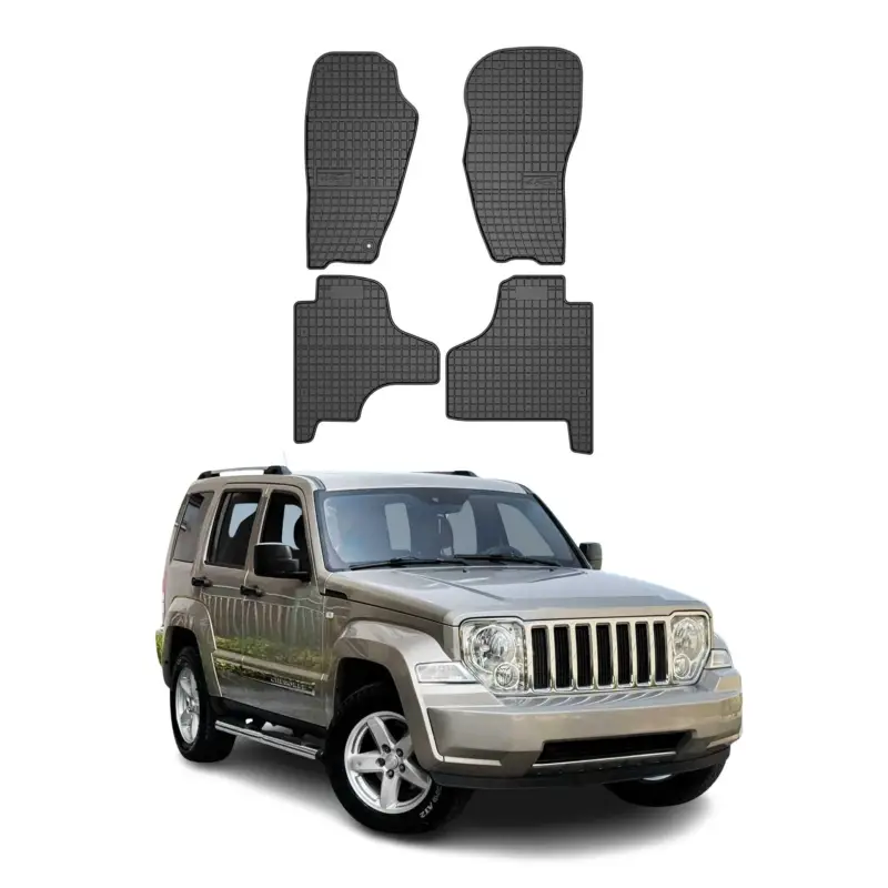 OMAC Gummi Fußmatten für Jeep Cherokee KK 2007-2013 Automatten Gummi Schwarz 4x Preisknaller