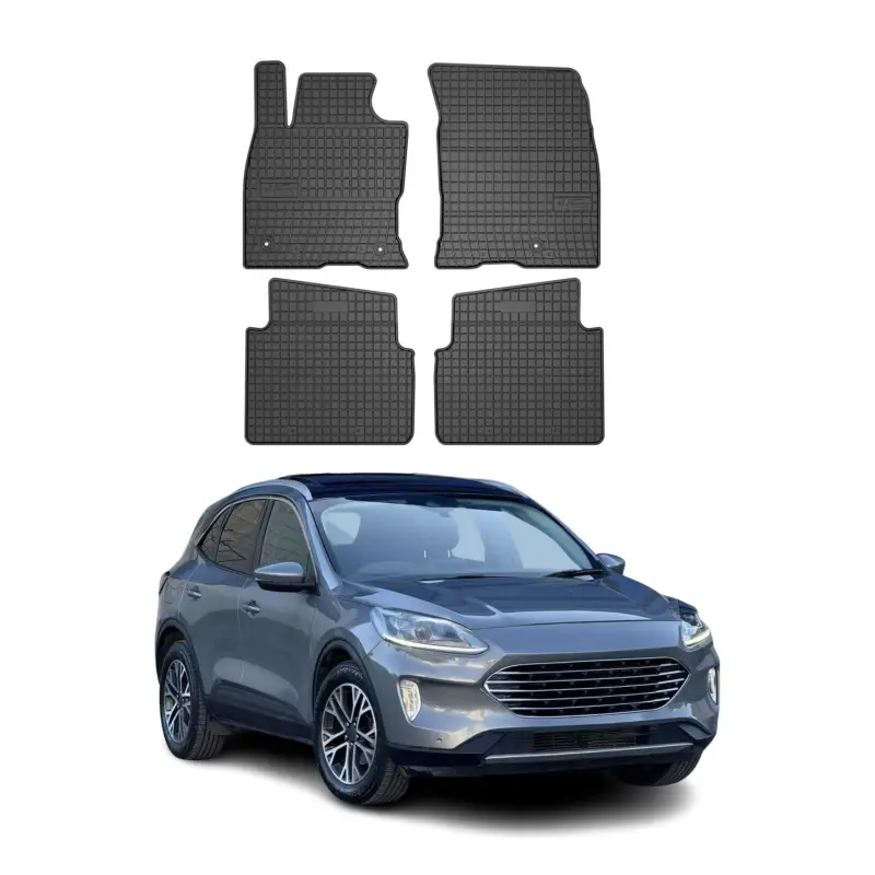 Günstig OMAC Gummi Fußmatten für Ford Kuga III 2019-2026 Automatten Gummi Schwarz 4tlg