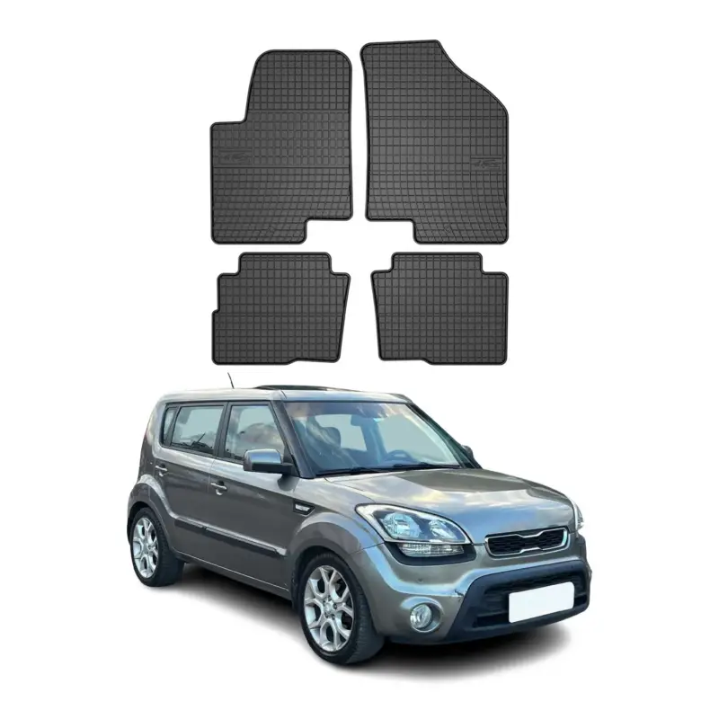 OMAC Gummi Fußmatten für Kia Soul 2009-2013 Automatten Gummi Schwarz 4tlg Letzte Chance