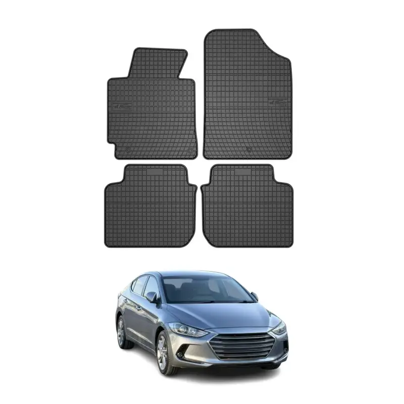 Knallerangebot OMAC Gummi Fußmatten für Hyundai Elantra 2010-2016 Automatten Gummi Schwarz 4tlg