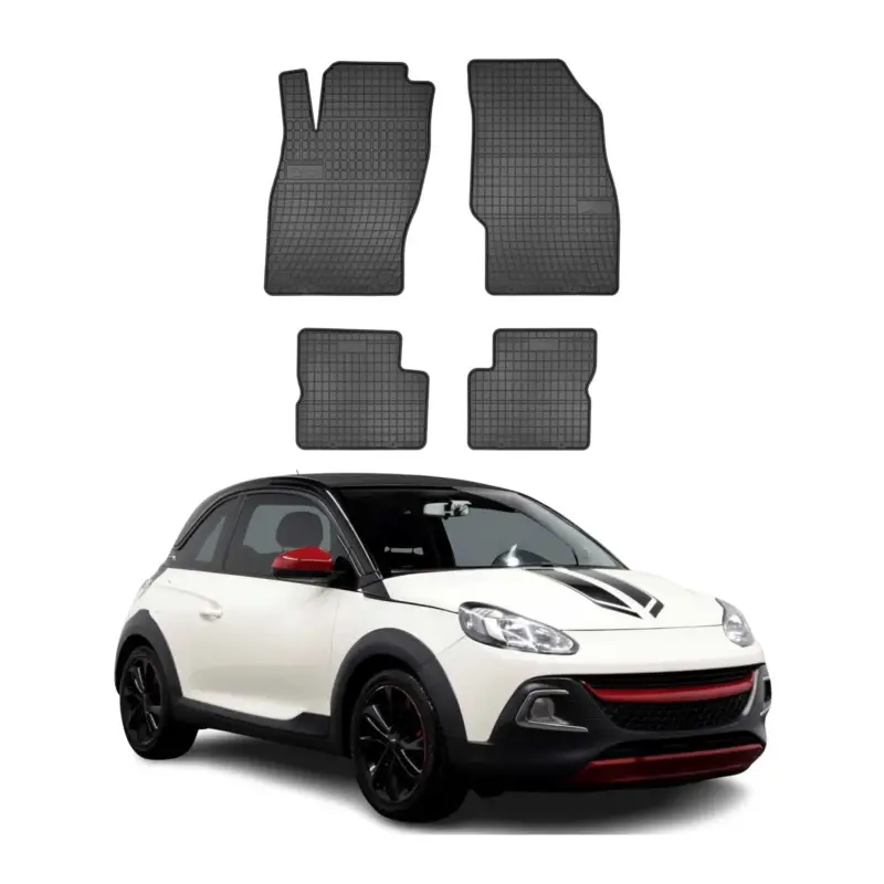 OMAC Gummi Fußmatten für Opel Adam 2012-2019 Automatten Gummi Schwarz 4tlg Meistverkauft
