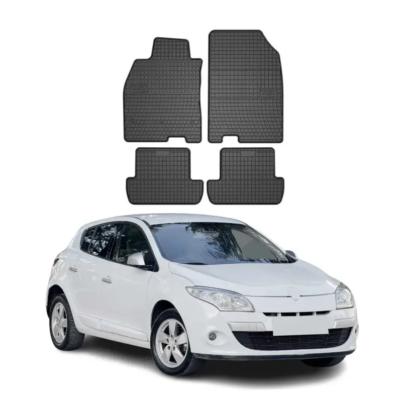 OMAC Gummi Fußmatten für Renault Megane 2008-2015 Automatten Gummi Schwarz 4tlg Abverkauf
