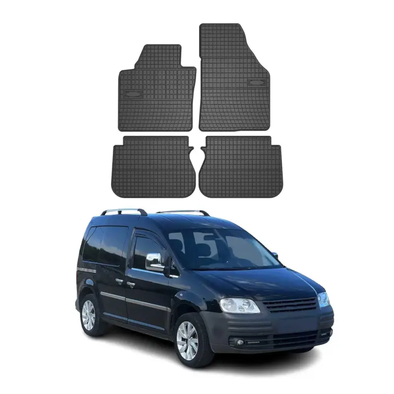 OMAC Gummi Fußmatten für VW Caddy 2003-2020 Automatten Gummi Schwarz 4tlg Preiswert