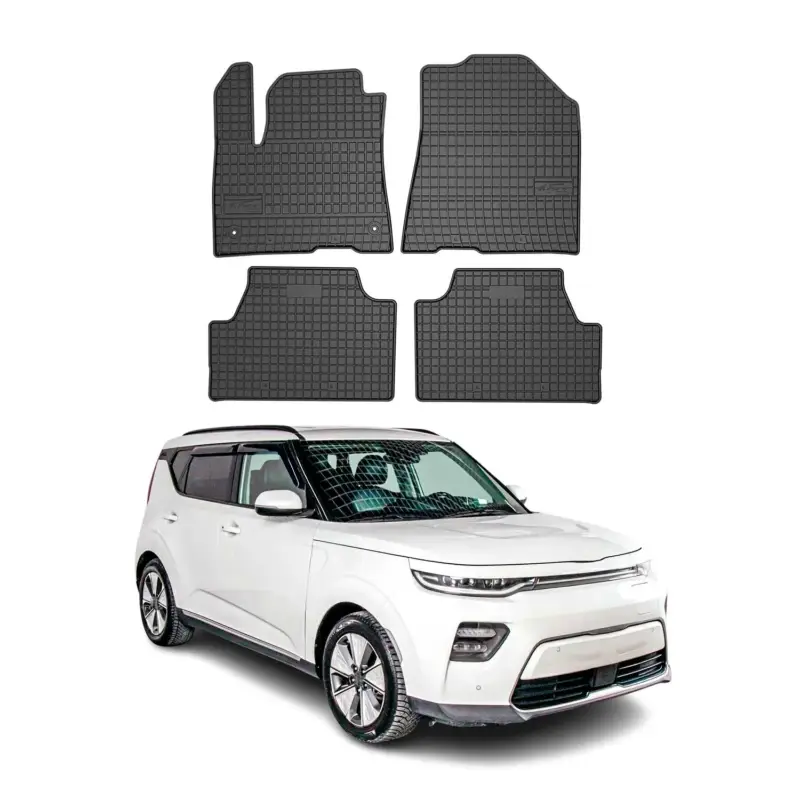 Markenprodukt OMAC Gummi Fußmatten für Kia e-Soul 2020-2026 Automatten Gummi Schwarz 4tlg