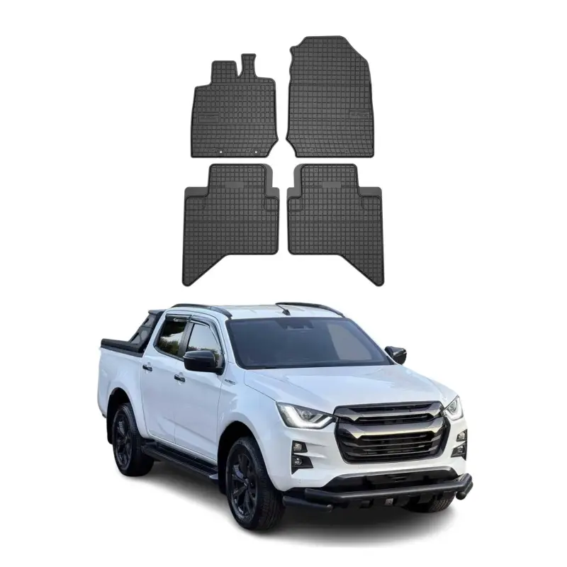 Neu OMAC Gummi Fußmatten für Isuzu D-Max 2019-2026 Automatten Gummi Schwarz 4tlg