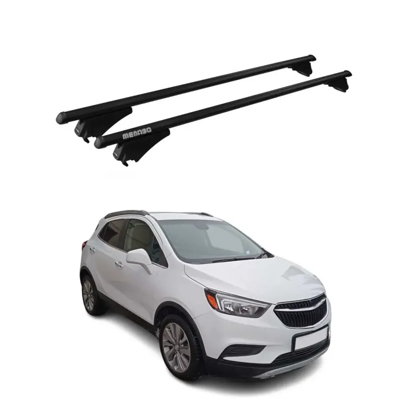 Echt Menabo Dachträger Grundtäger für Buick Encore 2012-2016 75kg Alu Schwarz 2 tlg