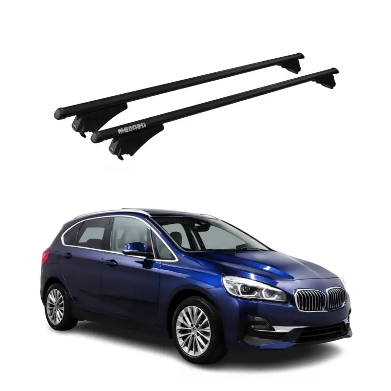 Menabo Dachträger für BMW 2 Active Tourer F45 2014-2021 75kg Alu Schwarz 2x Nur Für Kurze Zeit