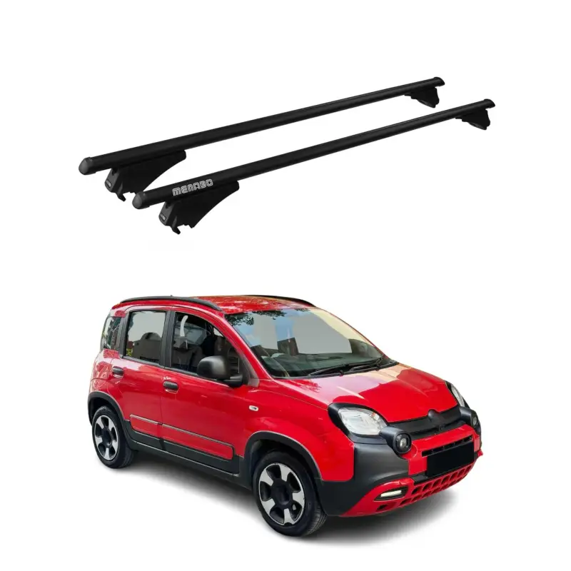 Menabo Grundträger Dachträger für Fiat Panda Hybrid 2020-2026 ABE Alu Schwarz Kracherpreis