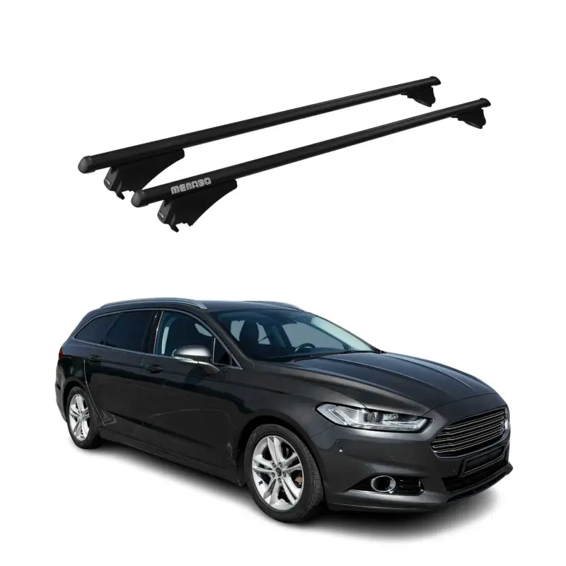 Menabo Grundträger Dachträger für Ford Mondeo mk5 Wagon 2014-2022 ABE Schwarz 2x Letzte Chance