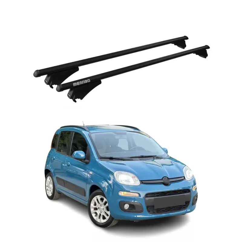 Top-Preis Menabo Dachträger Grundtäger für Fiat Panda 319 2012-2020 75kg Alu Schwarz 2 tlg