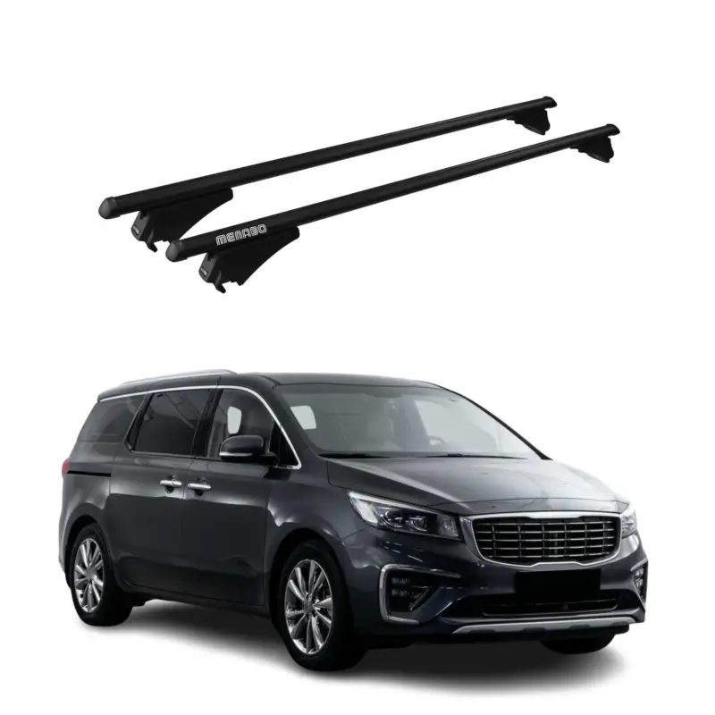 Menabo Grundträger Dachträger für Kia Carnival 2014-2021 ABE Alu Schwarz 2x Preis Gesenkt