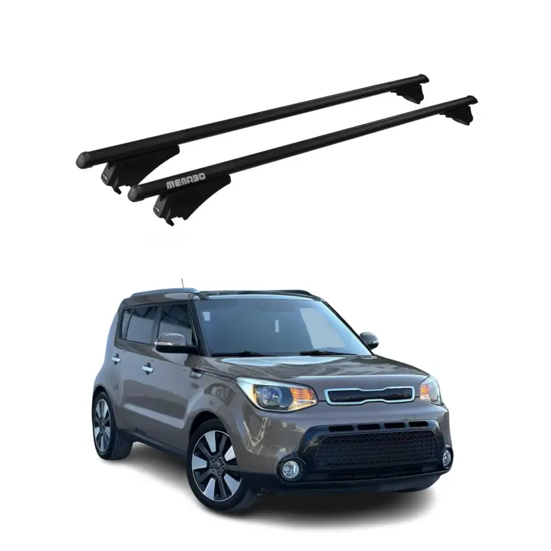 Menabo Dachträger Grundtäger für Kia Soul 2014-2019 75kg Aluminium Schwarz 2 tlg Meistverkauft