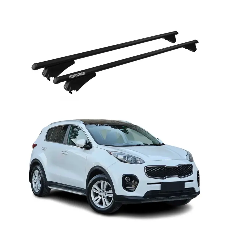 Menabo Dachträger Grundtäger für Kia Sportage QL 2015-2021 75kg Alu Schwarz 2x Zertifiziert
