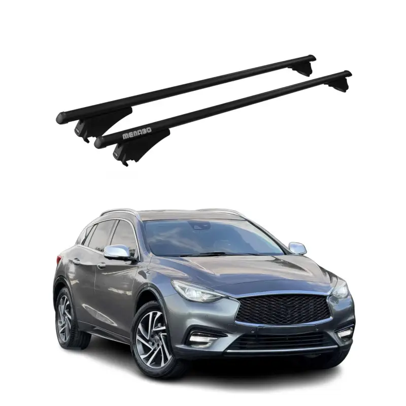 Bestpreis Menabo Grundträger Dachträger für Infiniti Q30 2015-2019 ABE Alu Schwarz 2x