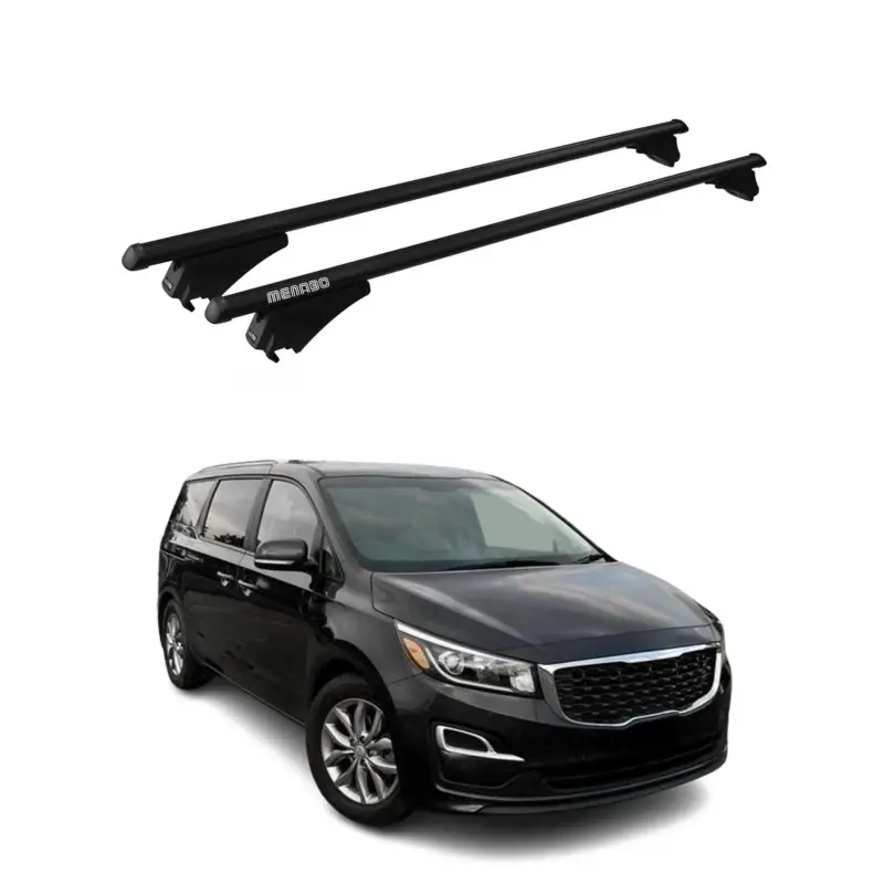 Geprüft Menabo Dachträger Grundtäger für Kia Grand Carnival 2014-2020 75kg Alu Schwarz