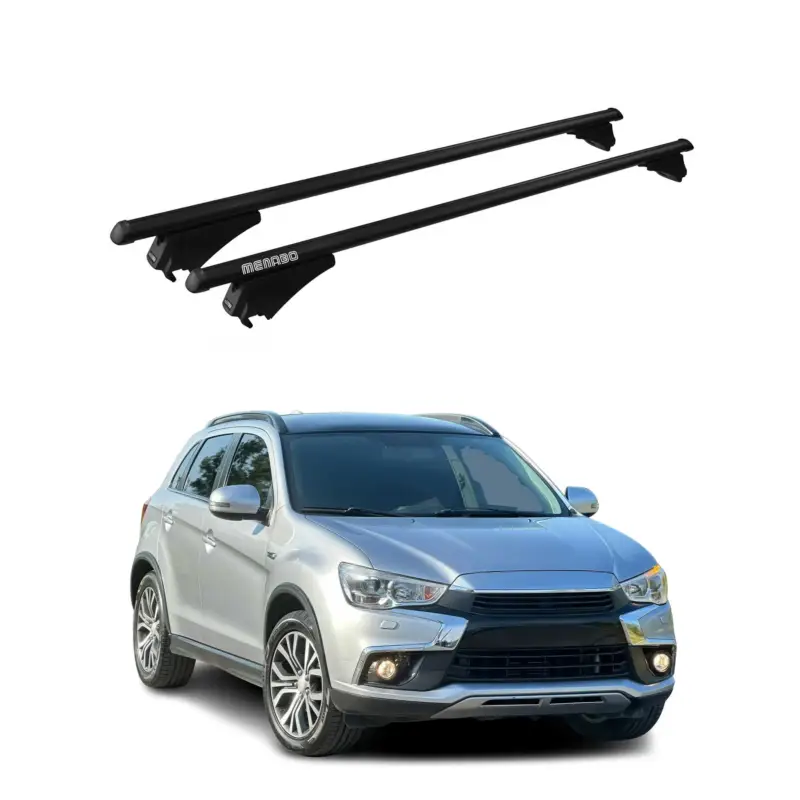 Menabo Dachträger Grundtäger für Mitsubishi ASX 2010-2016 75kg Alu Schwarz 2 tlg Bestseller