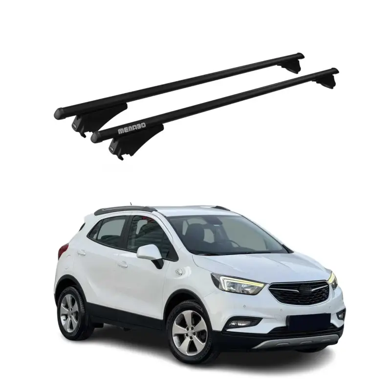 Markenprodukt Menabo Grundträger Dachträger für Opel Mokka X 2016-2020 ABE Alu Schwarz 2x