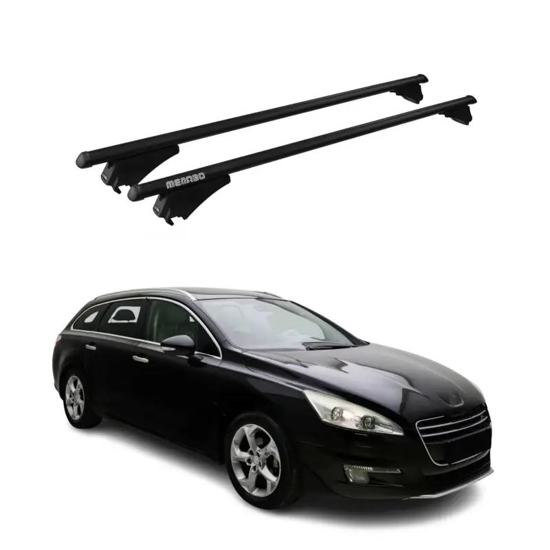 Heißes Angebot Menabo Dachträger Grundtäger für Peugeot 508 Kombi 2011-2018 75kg Alu Schwarz 2x