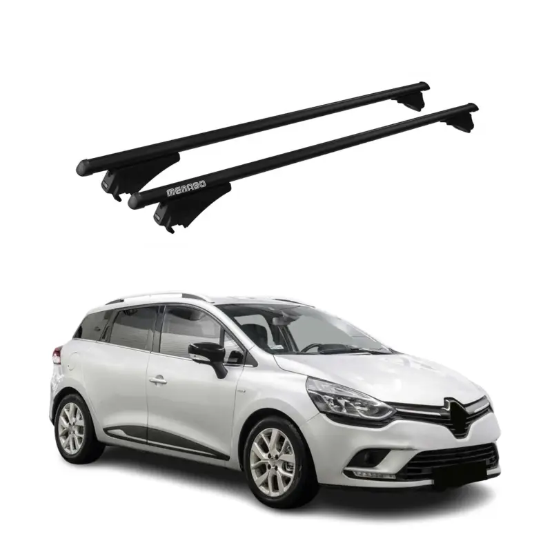 Menabo Dachträger für Renault Clio Grandtour 2012-2019 75kg Alu Schwarz 2x Neue Ware