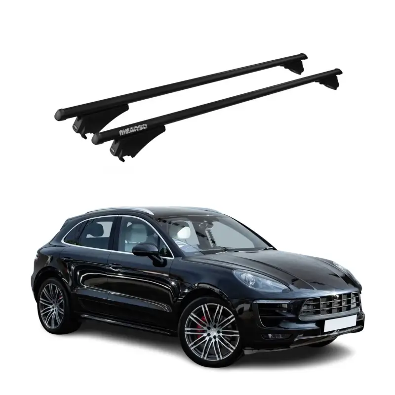 Sale Menabo Dachträger Grundtäger für Porsche Macan 2014-2019 75kg Alu Schwarz 2 tlg
