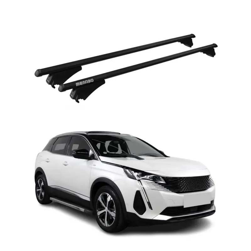 Menabo Grundträger Dachträger für Peugeot 3008 2016-2020 ABE Alu Schwarz 2x Preiswert