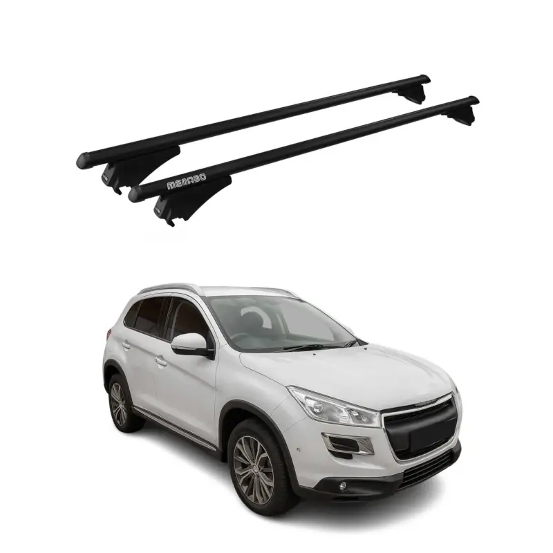 Menabo Dachträger Grundtäger für Peugeot 4008 2012-2017 75kg Alu Schwarz 2 tlg Rabatt