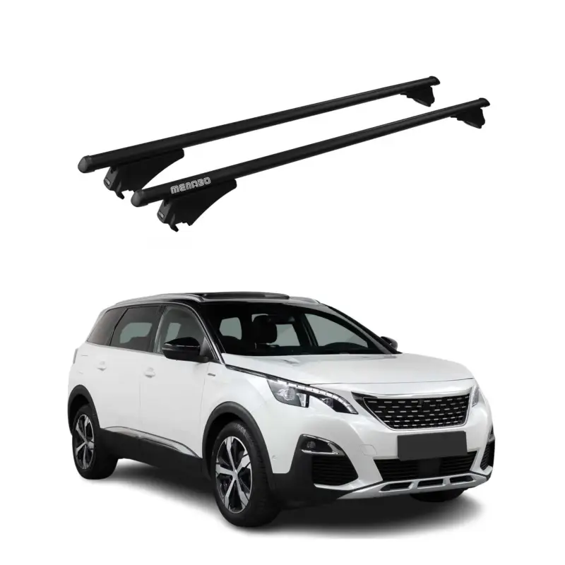 Abverkauf Menabo Grundträger Dachträger für Peugeot 5008 2017-2020 ABE Alu Schwarz 2x