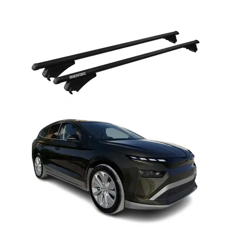 Menabo Grundträger Dachträger für Skoda Enyaq 2020-2026 ABE Aluminium Schwarz 2x Sale