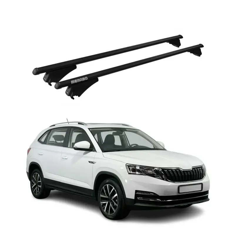 Top-Seller Menabo Grundträger Dachträger für Skoda Kamiq 2019-2026 ABE Aluminium Schwarz 2x