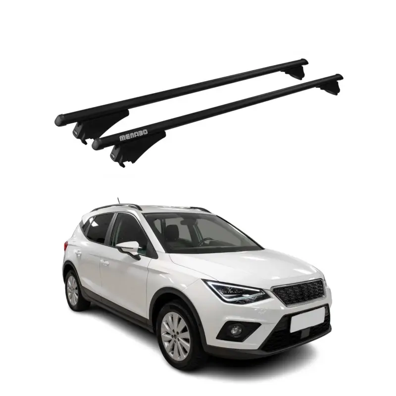 Menabo Grundträger Dachträger für Seat Arona 2017-2026 ABE Aluminium Schwarz 2x Top-Angebot
