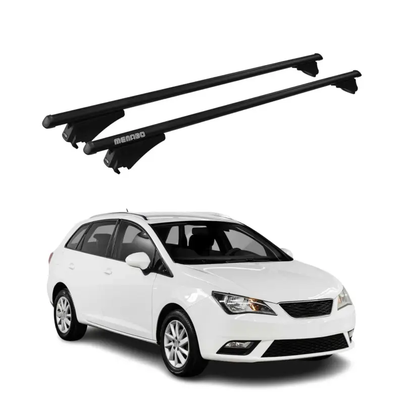 Menabo Grundträger Dachträger für Seat Ibiza ST 2010-2016 ABE Alu Schwarz 2x Billig