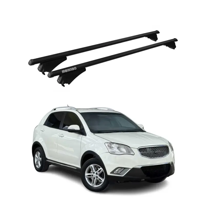 Menabo Dachträger für Ssangyong Korando C200 2011-2019 ABE Aluminium Schwarz Mega-Angebot