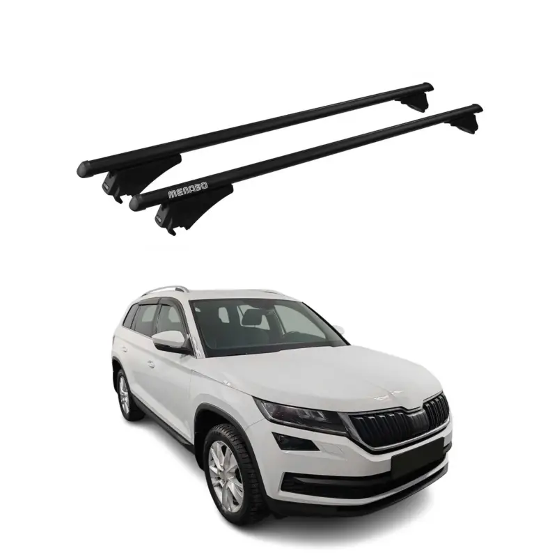 Menabo Grundträger Dachträger für Skoda Kodiaq 2016-2024 ABE Alu Schwarz 2x Solange Der Vorrat Reicht