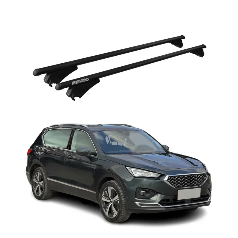 Geprüft Menabo Grundträger Dachträger für Seat Tarraco 2018-2024 ABE Alu Schwarz 2x