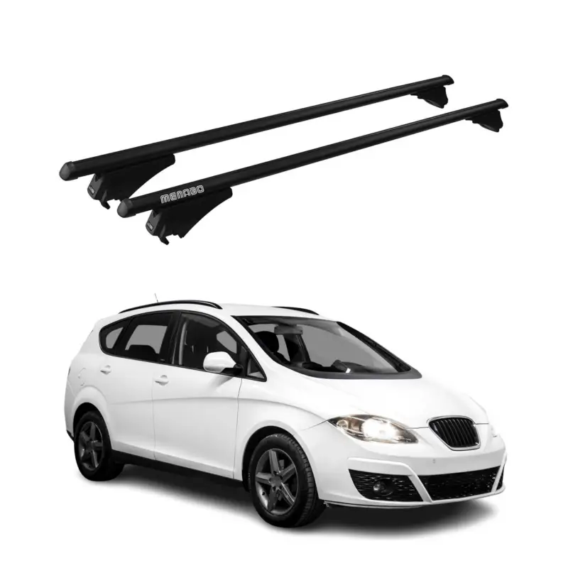 Sichere Zahlung Menabo Grundträger Dachträger für Seat Altea XL 2009-2015 ABE Alu Schwarz 2x