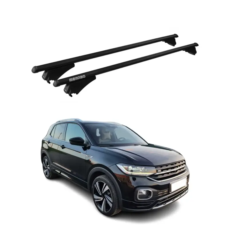 Expressversand Menabo Dachträger Grundtäger für VW T-Cross 2019-2024 75kg Alu Schwarz 2 tlg