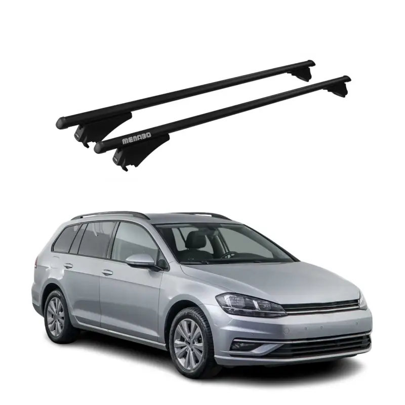 Menabo Grundträger Dachträger für VW Golf 2013-2019 ABE Aluminium Schwarz 2tlg Wochenendangebot